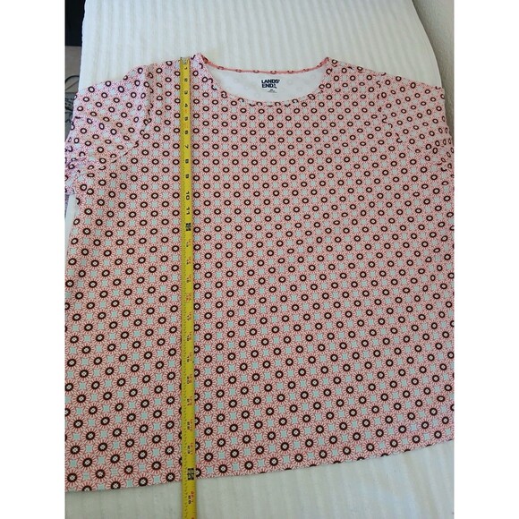 Lands End Womens 2X Crew Neck Short Sleeve T-Shirt Top Multicolor Floral Casual‎ - Picture 7 of 13